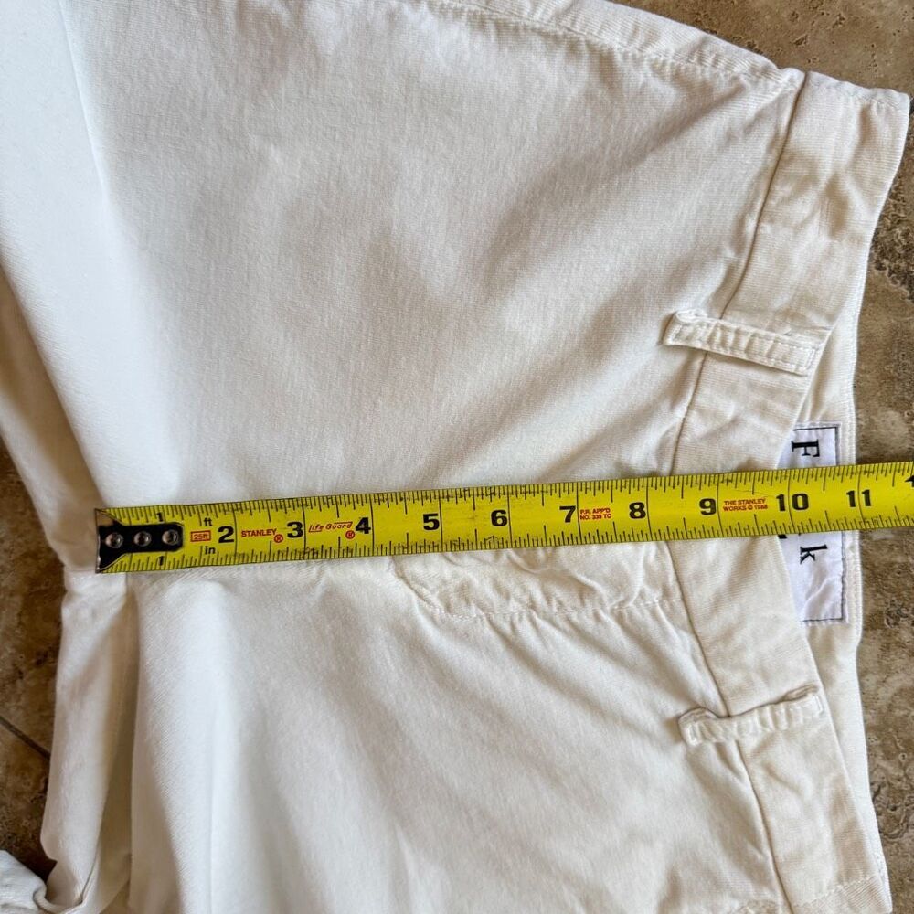 Frank & Eileen Kinsale Pants Size 2 White Raw Hem Cotton Micro Corduroy Stretch - Picture 14 of 16